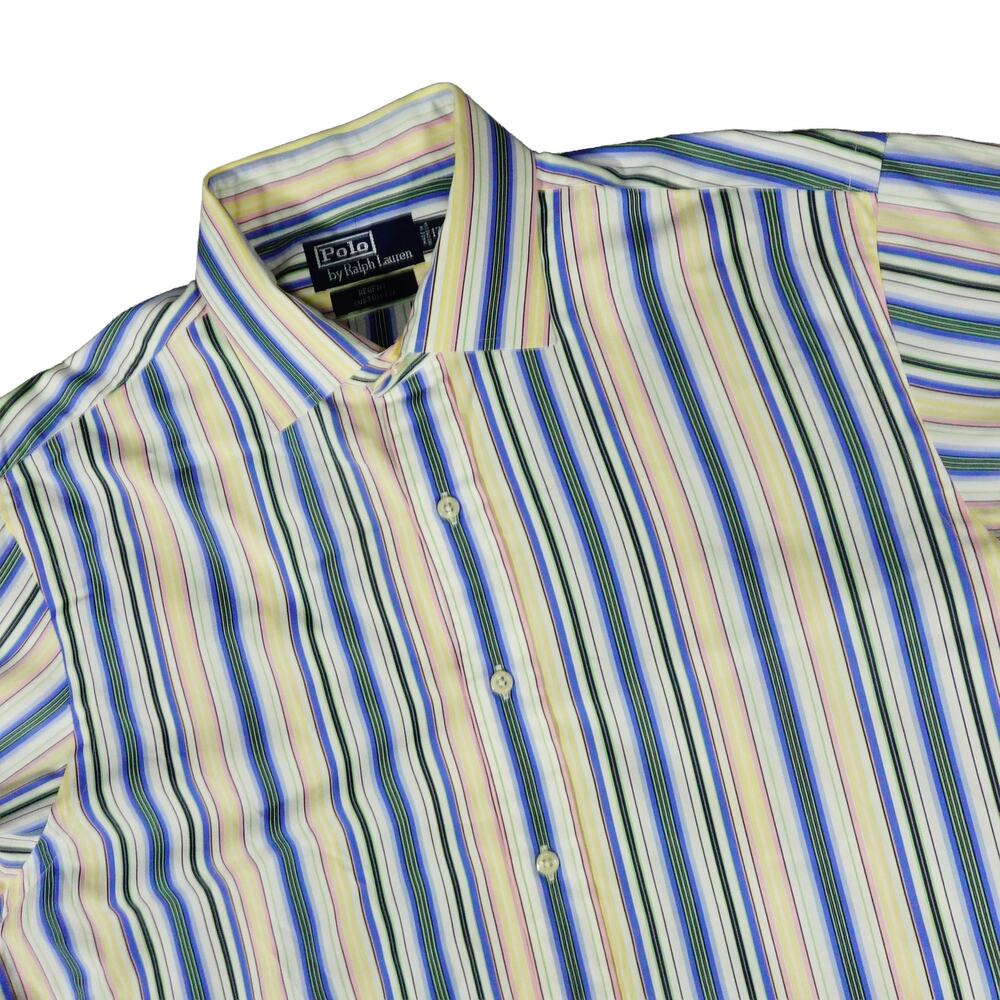 Ralph Lauren Y2K Vintage Regent Colorful Striped Button Up Shirt Custom Men's 17